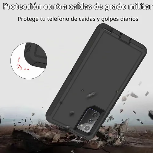 Vista 6 de Funda para Samsung Galaxy Note 20 (no para Note 20 Ultra), resistente funda protectora a prueba de polvo, a prueba de golpes, protección contra Negro