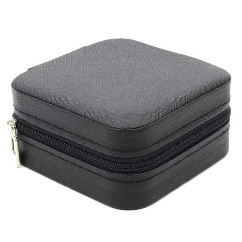 Vista 3 de KEINE MARKE Joyero pequeño estuche de joyería portátil de viaje para anillo dije aretes collar organizador de pulseras cajas de almacenamiento negro
