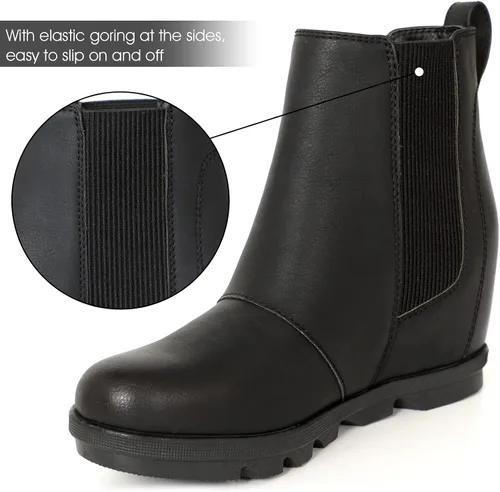 Vista 3 de Athlefit Botas de cuña cómodas para mujer