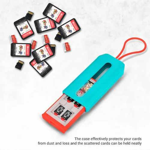 Vista 6 de JJC (No es compatible con tarjetas SD) Switch Game Card Case para 6 juegos de Nintendo y 12 tarjetas Micro SD, almacenamiento de soporte de tarjeta