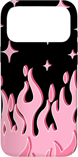 Vista 22 de Lindo patrón de llama rosa Grafitti Flames Pastel Goth Case para iPhone 17