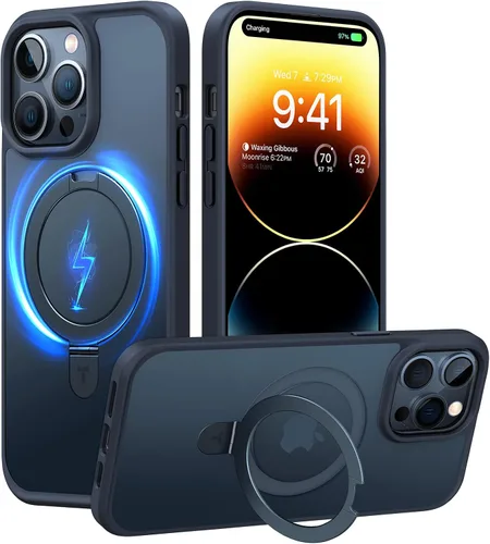 Vista 21 de TORRAS Funda magnética para iPhone 13 Pro Max de 6.7 pulgadas [compatible con Magsafe] con soporte, [protección contra caídas de grado militar] a