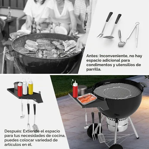 Vista 6 de Stanbroil Estante de mesa para parrilla Weber de 22 pulgadas y tamaños