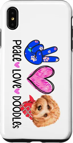 Vista 7 de Funda de regalo para iPhone 15 Peace Love Doodles Goldendoodle Dog Golden Labradoodle