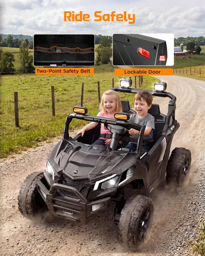 Vista 7 de Coches eléctricos de paseo con control remoto de 24 V para niños Negro