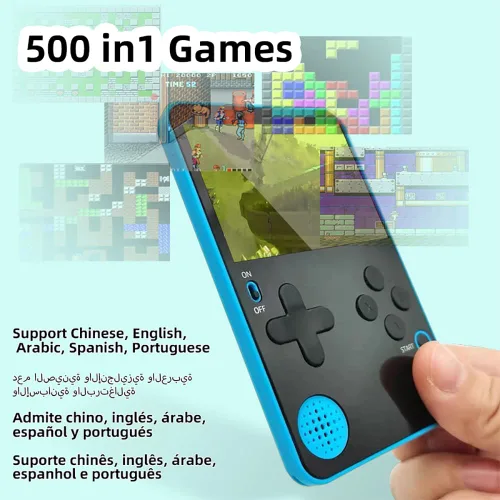 Vista 2 de DATA FROG 2.4 inches Portable Handheld Game Console Ultra Thin Retro Mini Game Player with 500 Classical Games for Player