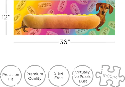 Vista 2 de AQUARIUS Weiner - Rompecabezas para perros (rompecabezas delgado de 1000 piezas), sin reflejos, ajuste de precisión, prácticamente sin polvo