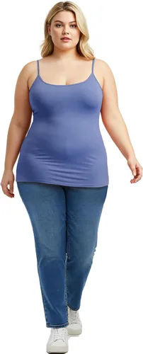 Vista 352 de Emmalise Camisola larga casual básica para mujer, con tirantes ajustables, top en capas