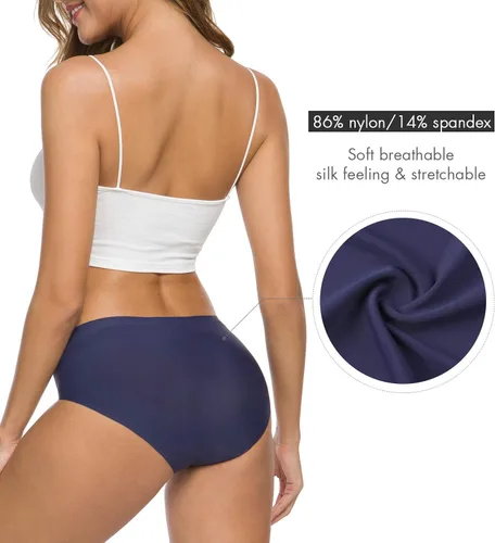 Vista 4 de Altheanray - Ropa interior sin costuras para mujer, ropa interior de bikini suave y elástica, paquete múltiple