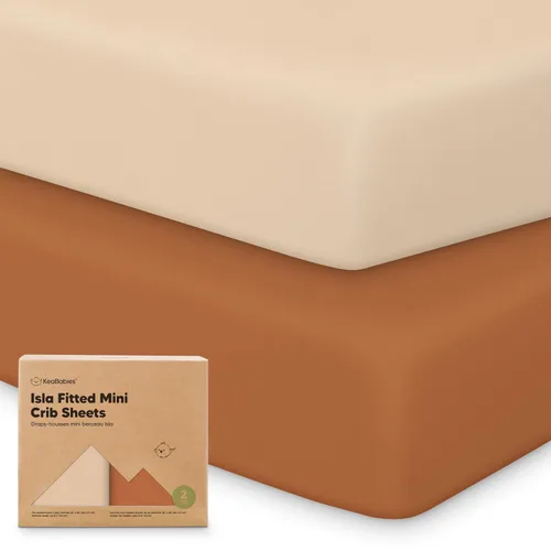 Vista 30 de Sábanas ajustadas para Pack and Play - Paquete de 2 sábanas mini para cuna para Pack N Play, colchón 38x26, ropa de cama suave y acogedora