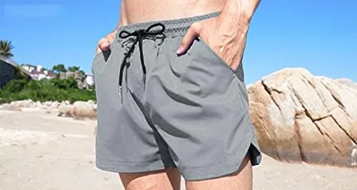Vista 4 de COOFANDY Traje de baño para hombre de secado rápido traje de baño
