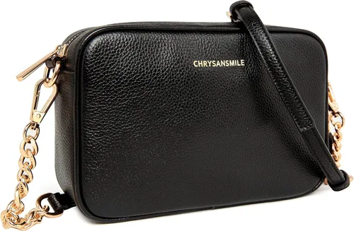 Vista 4 de Chrysansmile Bolso cruzado de cuero genuino para mujer, bolso cruzado con cremallera para exteriores, bolso cruzado de hombro