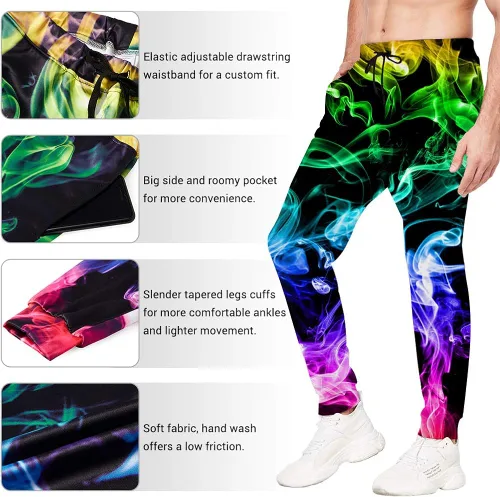 Vista 3 de Belovecol - Pantalones de deporte para hombre y mujer, estilo casual, 3D
