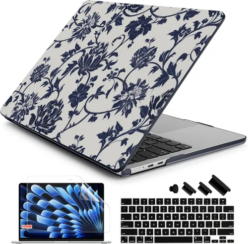 Vista 10 de Batianda Estuche Premium para Nuevo MacBook Air de 15 Pulgadas 2025 M4 2024 2023 con Chip M3 M2 Modelo A3241/A3114/A2941, Estuche Protector de Olas