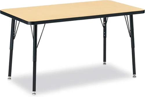 Vista 18 de Berries Mesa rectangular para actividades, altura A, Gris/Negro/Negro, 1