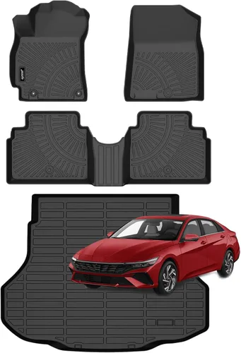 Vista 53 de Juego completo de tapetes de auto para todo tipo de clima, revestimiento automotriz para piso y maletero
