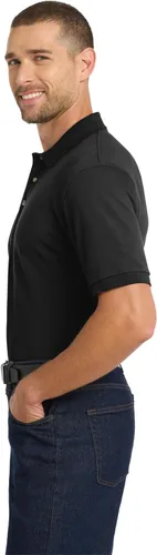 Vista 2 de Port Authority Polo piqué de algodón pesado unisex Negro