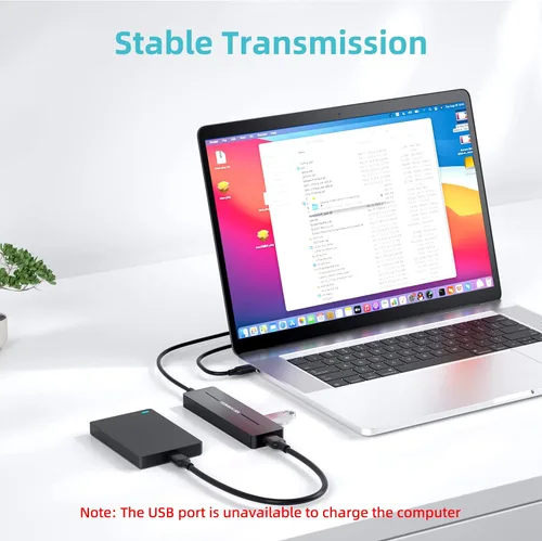 Vista 6 de Concentrador USB, 3.0 de 4 puertos ultradelgados de datos USB con cable extendido de 4 pies compatible con MacBook, Mac Pro, Mac mini, iMac, Surface