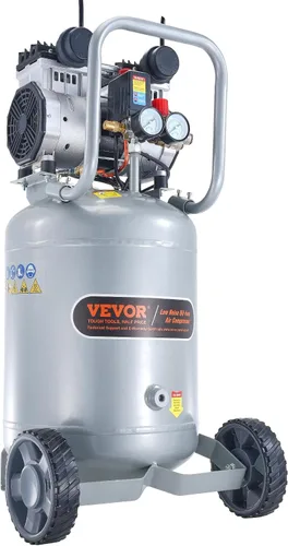 Vista 9 de VEVOR Compresor de aire de 13 galones, 2 HP, 4.6 SCFM a 90 PSI, tanque sin aceite, funcionamiento silencioso de 66 dB, ideal para inflar neumáticos