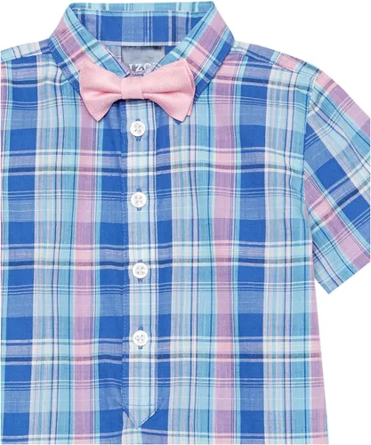 Vista 2 de IZOD Camisa de manga corta con cuello y botones para niños con lazo