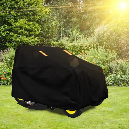 Vista 9 de Funda para cortacéspedes de montar impermeable para exteriores, fundas resistentes para tractor 600D anti-UV, ajuste universal para plataformas