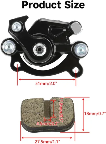 Vista 4 de FVRITO - Pinza de freno trasero con pastillas de freno compatible con minibicicleta Coleman CT100U Monster Moto MMB-80 MM-B105 Motovox MBX10 MBX11