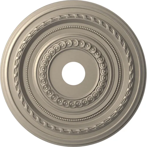 Vista 52 de Ekena Millwork CMP10CO Cole Medallón de techo de PVC termoformado (se adapta a toldos de hasta 4 1/4"), 10 "OD x 3 1/2" ID x 3/4" P