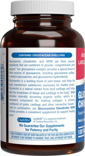 Vista 8 de Glucosamina condroitina MSM de alta absorción, fórmula clínica, suplemento de tendón y ligamento articular óseo con condroitina MSM glucosamina, sin