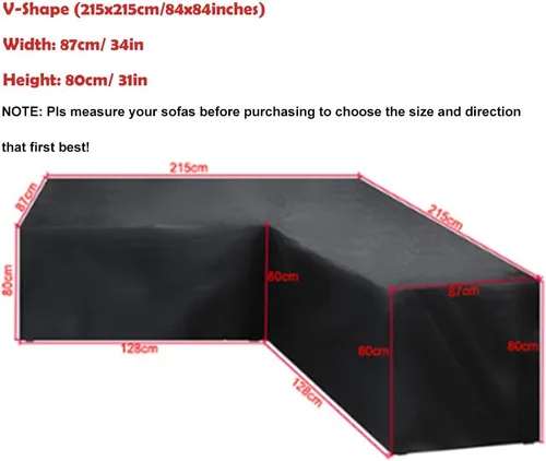 Vista 2 de Fundas de sofá esquinero de ratán para patio, impermeables, en forma de L, para muebles de jardín, seccionales, funda protectora para terraza