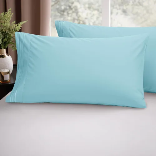 Vista 2 de Elegant Comfort Juego de fundas de almohada ultrasuaves de lujo de 2 piezas - Microfibra premium de calidad hotelera 1500, doble cepillado