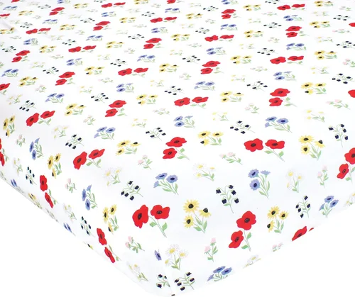 Vista 55 de Hudson Baby Sábana bajera ajustable unisex de algodón para cuna, avión, talla única