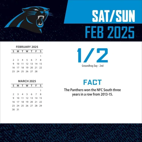 Vista 3 de Turner Sports Carolina Panthers 25998053032 - Calendario 2025