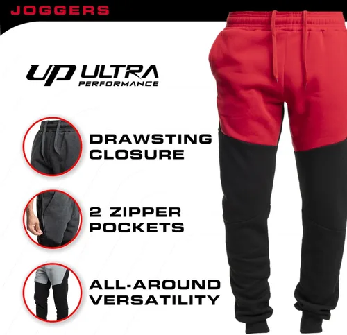 Vista 4 de Ultra Performance 3 Pack Fleece Active Tech Joggers for Men, Mens Sweatpants with Zipper Pockets