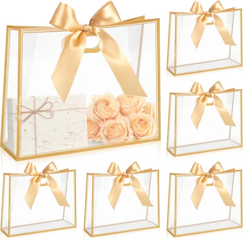 Vista 16 de Aliceset - 12 bolsas de regalo grandes de plástico transparente negro