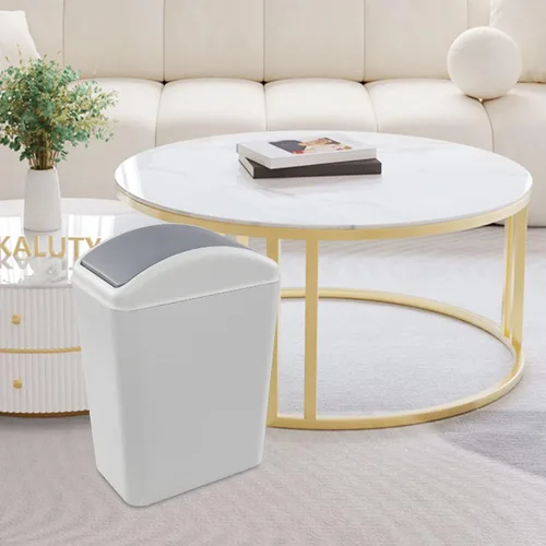 Vista 6 de Paquete de 3 cubos de basura de 4.5 galones con tapa abatible, cubo de basura delgado de plástico con parte superior extraíble, cubo de basura