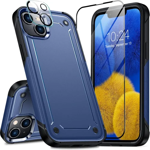 Vista 9 de Oneagle Funda para iPhone 14 Plus, [4 en 1] iPhone 14 Plus con protector de pantalla 9H HD + protector de lente de cámara[10 pies a prueba de caídas