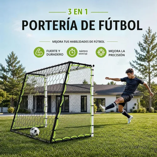 Vista 4 de Garvee Portería de fútbol, red de rebote de fútbol de 7 x 5 pies