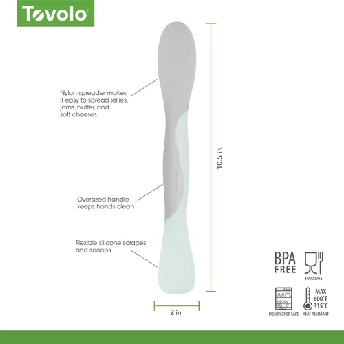 Vista 6 de Tovolo Scoop and Spread Herramienta Esparcidora de Sándwich de Silicona Grande de Doble Extremo con Mango de Nailon, Herramienta de Silicona