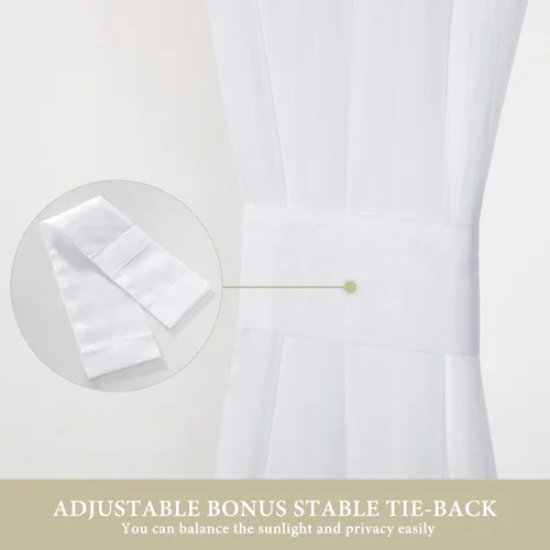Vista 63 de MIULEE Cortinas Transparentes Laterales para Puerta Francesa con Filtrado de Luz, Tratamiento de Ventana, 2 Paneles de 25 x 40 Pulgadas con Beige