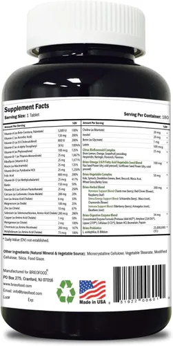 Vista 2 de Briofood, Multi de mujer a base de alimentos diarios (180 tabletas) con omegas de origen vegetal