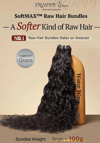 Vista 2 de Paquetes de cabello humano con ondas de agua, 100% cabello #Onda de agua de color natural