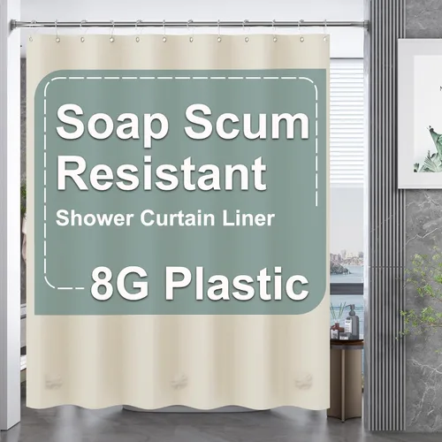 Vista 69 de AmazerBath Cortina de ducha larga de 36 x 84 pulgadas, cortina de ducha transparente de PEVA grueso resistente, cortina estrecha con 2 piedras