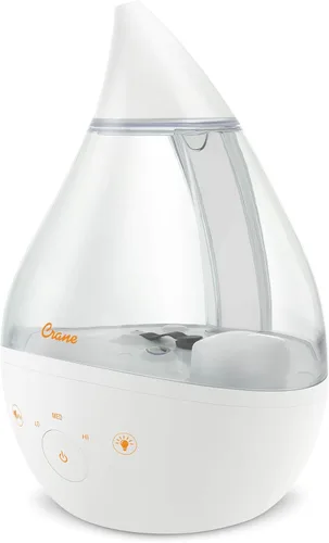 Vista 11 de Crane Humidificador ultrasónico de niebla fría 4 en 1 Drop 2.0 con máquina de sonido, luz nocturna, bandeja de aroma, relleno superior de 1 galón