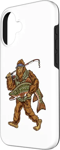 Vista 2 de iPhone 16 Brook Trout River Fishing Bigfoot Hunting Fishermen Case