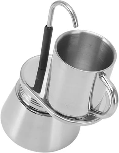 Vista 5 de Honio Moka - Juego de cafetera, olla moka de boquilla única, ligera, de acero inoxidable, a prueba de óxido para café