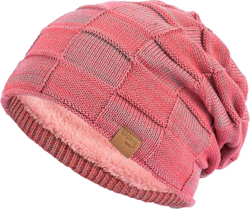 Vista 19 de Vgogfly Slouchy Beanie for Men Winter Hats for Guys Cool Beanies Mens Lined Knit Warm Thick Skully Stocking Binie Hat Negro