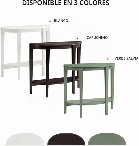 Vista 8 de Homes: Inside + Out Payne - Moderna consola de media luna con estante de almacenamiento, muebles decorativos de entrada para sala de estar, pasillo