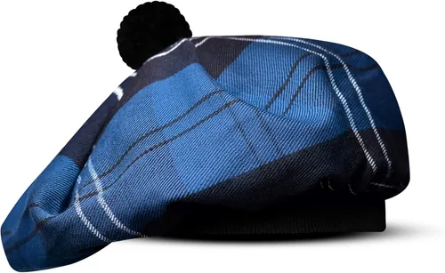 Vista 31 de Sombrero escocés Tam o Shanter Gorro escocés Tartan P.V Tartan (poliviscosa) Mezcla de lana con pompón Talla única para todos.