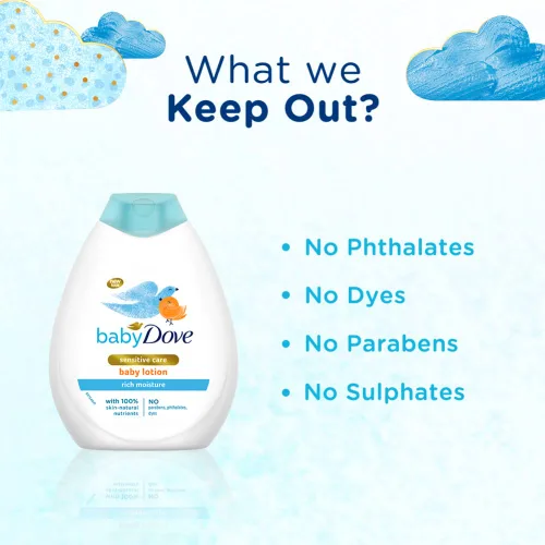 Vista 6 de Baby Dove Loción nutritiva para bebés rica en humedad, 13.5 fl oz