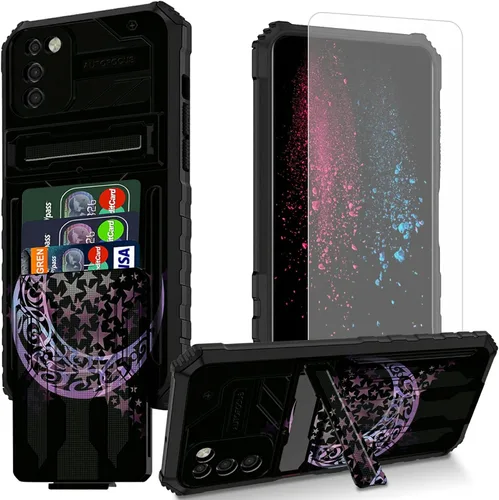 Vista 26 de Funda para teléfono Samsung Galaxy A54 con protector de pantalla, funda con ranura para tarjetas desmontable incorporada, con función atril, a
